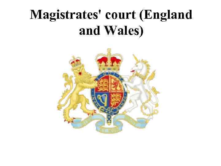Magistrates' court (England Wales) 