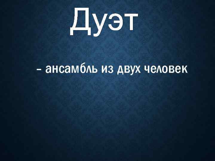 - ансамбль из двух человек 