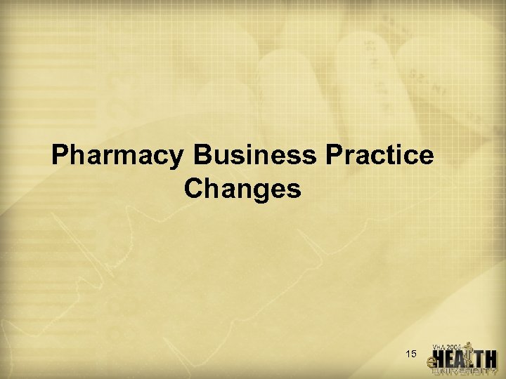 Pharmacy Business Practice Changes 15 
