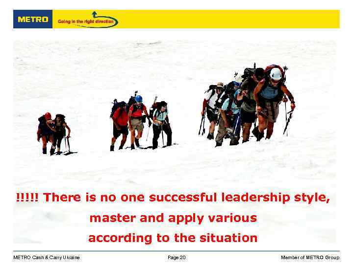!!!!! There is no one successful leadership style, master and apply various according to