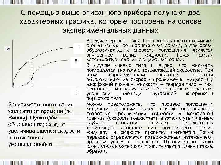 С помощью выше описанного прибора получают два характерных графика, которые построены на основе экспериментальных
