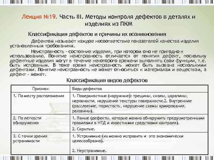Лекция № 19. Часть III. Методы контроля дефектов в деталях и изделиях из ПКМ