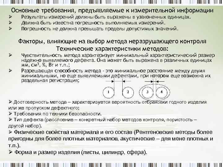 Основные требования, предъявляемые к измерительной информации Ø Ø Ø Результаты измерений должны быть выражены
