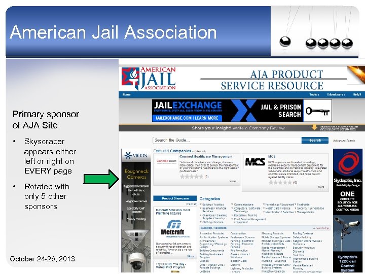 American Jail Association Primary sponsor of AJA Site • Skyscraper appears either left or