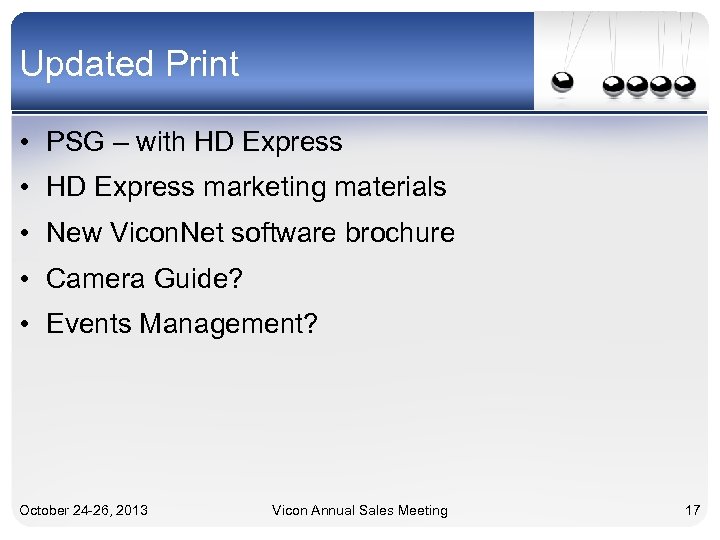 Updated Print • PSG – with HD Express • HD Express marketing materials •