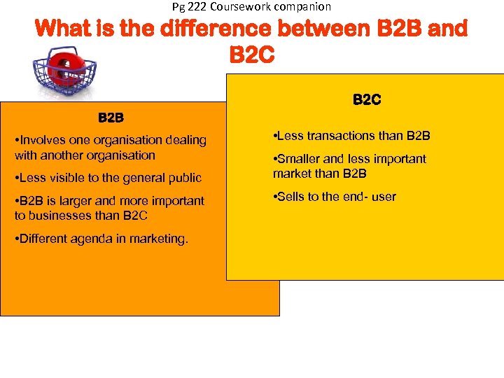 Pg 222 Coursework companion What is the difference between B 2 B and B