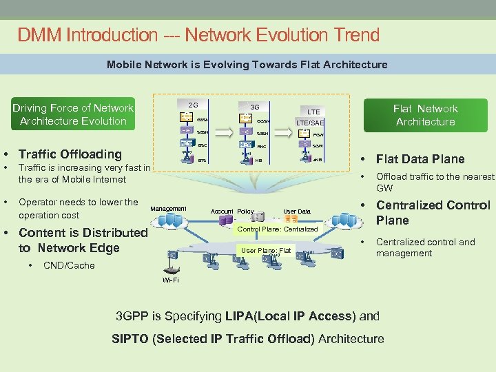 DMM Introduction --- Network Evolution Trend Mobile Network is Evolving Towards Flat Architecture 2