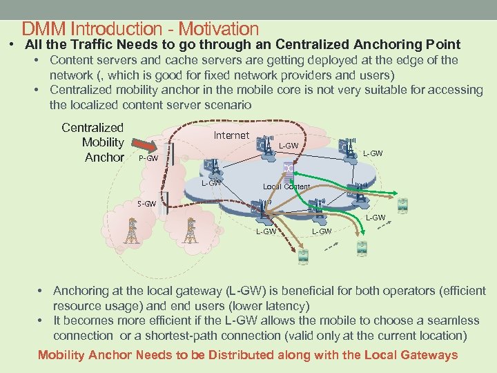 DMM Introduction - Motivation • All the Traffic Needs to go through an Centralized