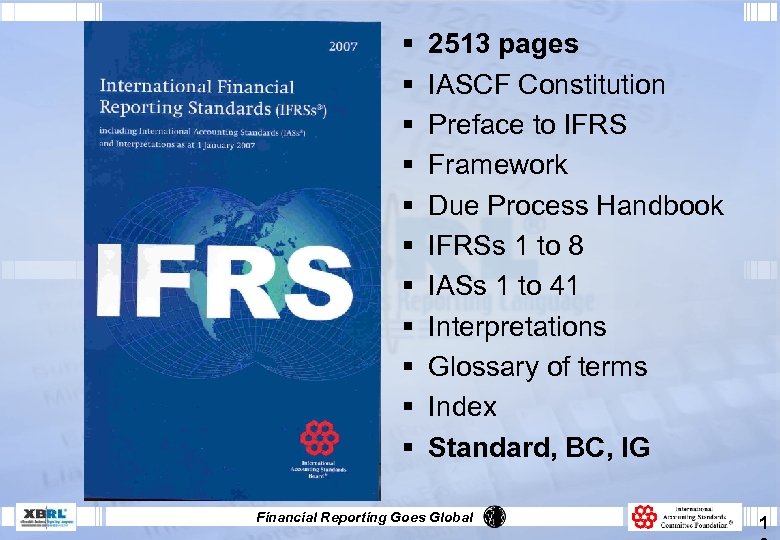 § § § 2513 pages IASCF Constitution Preface to IFRS Framework Due Process Handbook