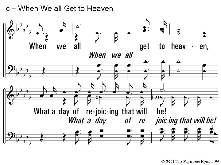 c – When We all Get to Heaven When we all get to heaven,