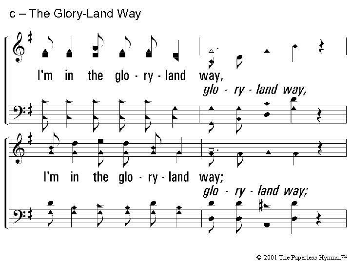 c – The Glory-Land Way I'm in the gloryland way, I'm in the gloryland