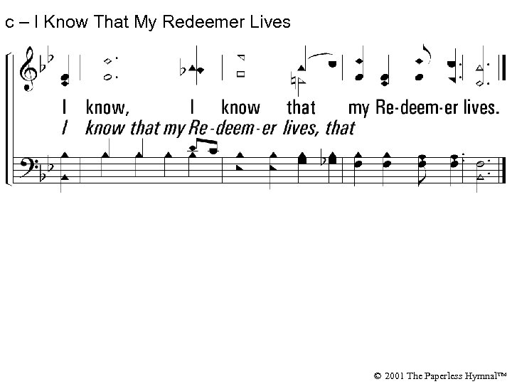 c – I Know That My Redeemer Lives © 2001 The Paperless Hymnal™ 