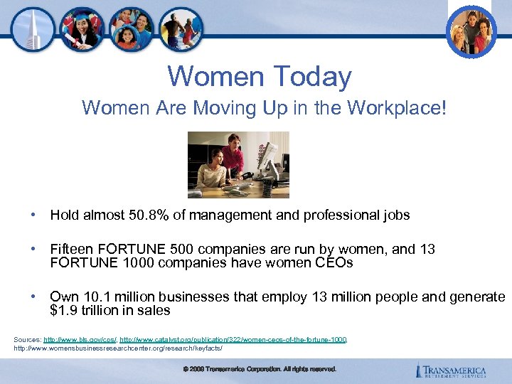 Women Today Women Are Moving Up in the Workplace! • Hold almost 50. 8%