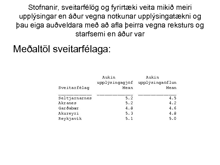 Stofnanir, sveitarfélög og fyrirtæki veita mikið meiri upplýsingar en áður vegna notkunar upplýsingatækni og