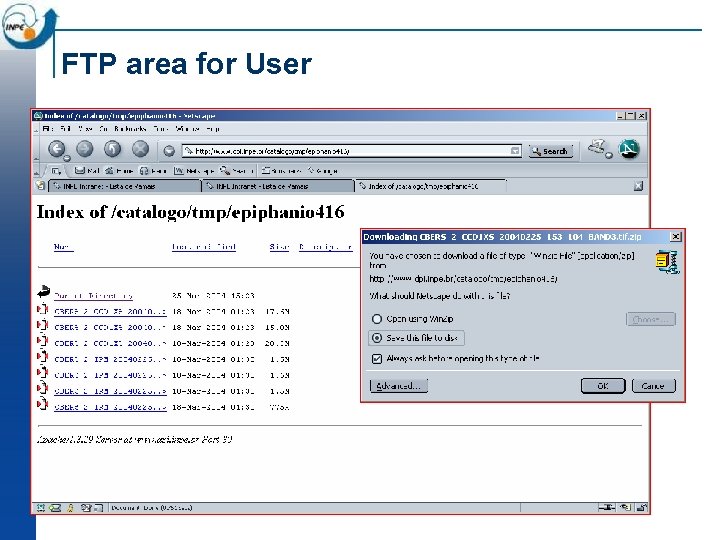 FTP area for User 