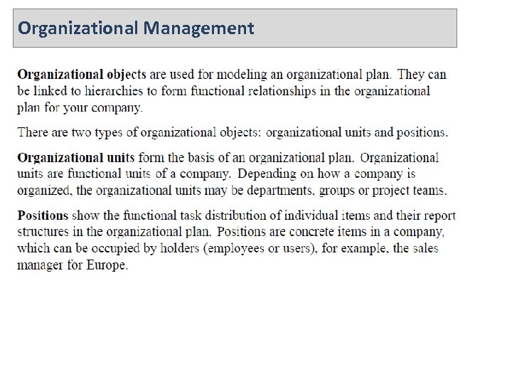 Organizational Management 