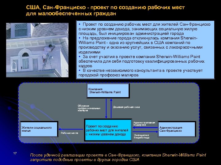 США, Сан-Франциско - проект по созданию рабочих мест для малообеспеченных граждан • Проект по