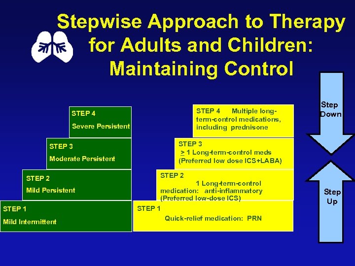 Stepwise Approach to Therapy for Adults and Children: Maintaining Control STEP 4 Multiple longterm-control