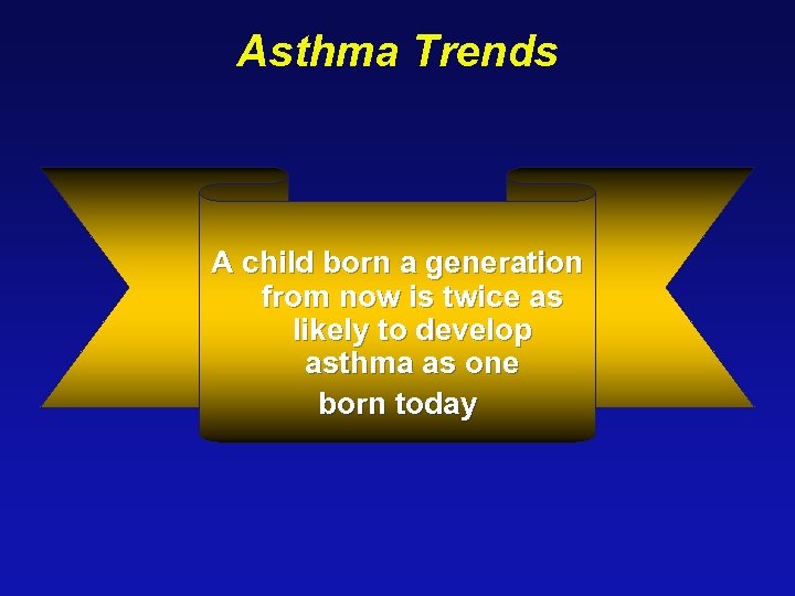 Asthma Trends A child born a generation from now is twice as likely to