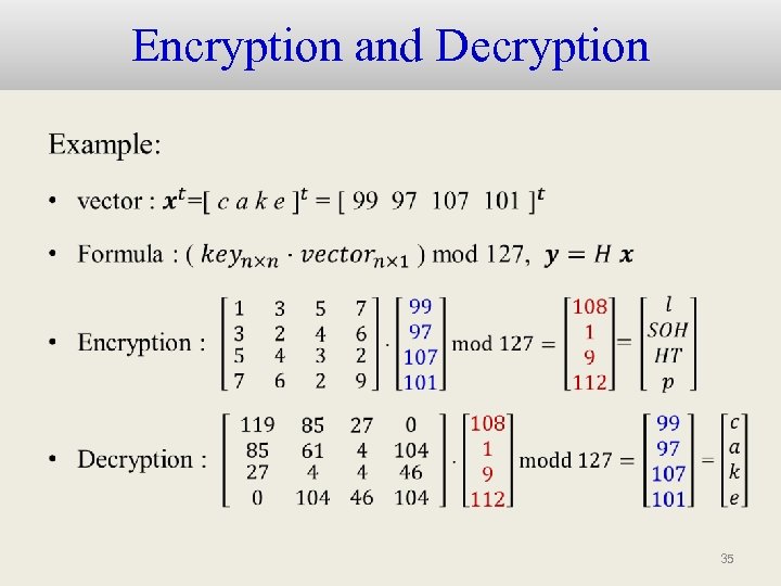 Encryption and Decryption • 35 
