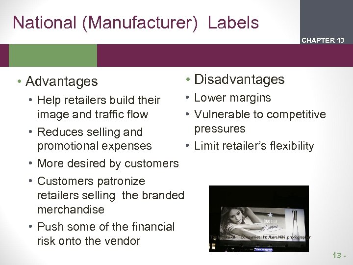 National (Manufacturer) Labels CHAPTER 2 13 1 • Advantages • Disadvantages • • Help