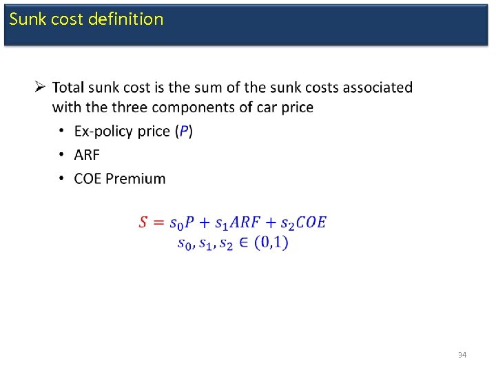 Sunk cost definition 34 