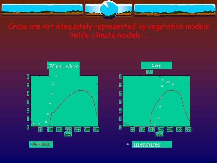 Crops are not adequately represented by vegetation models inside climate models … Blé d’hiver