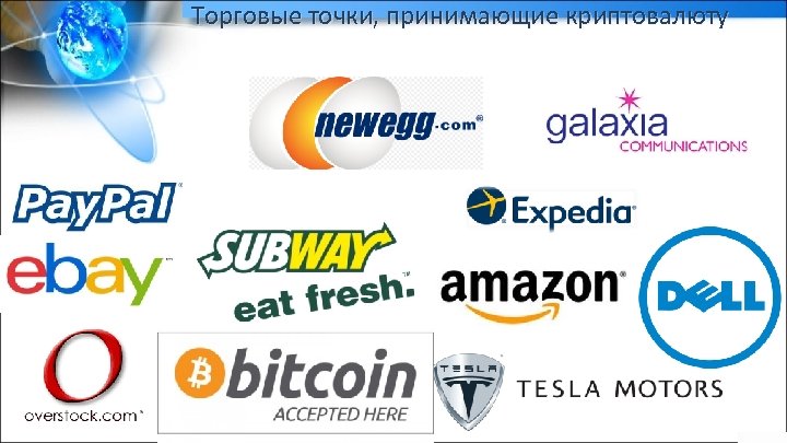 Торговые точки, принимающие криптовалюту 
