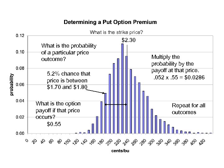 What is the strike price? What is the probability of a particular price outcome?