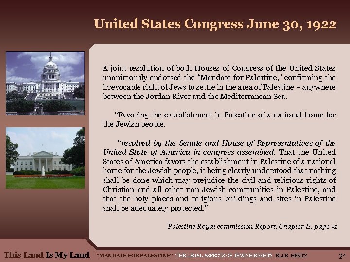 United States Congress June 30, 1922 A joint resolution of both Houses of Congress