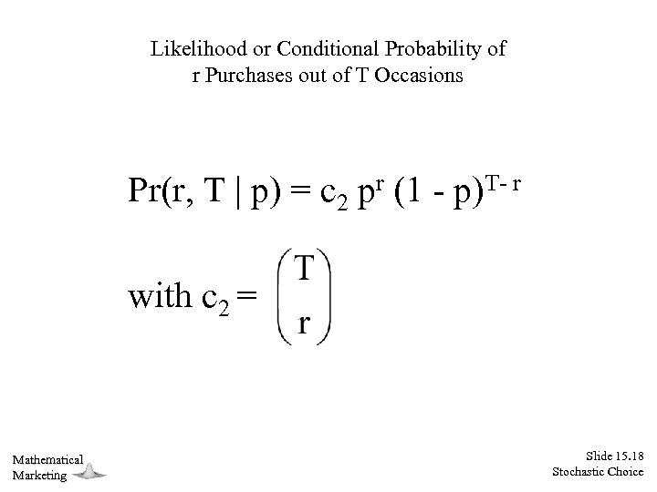 Likelihood or Conditional Probability of r Purchases out of T Occasions Pr(r, T |