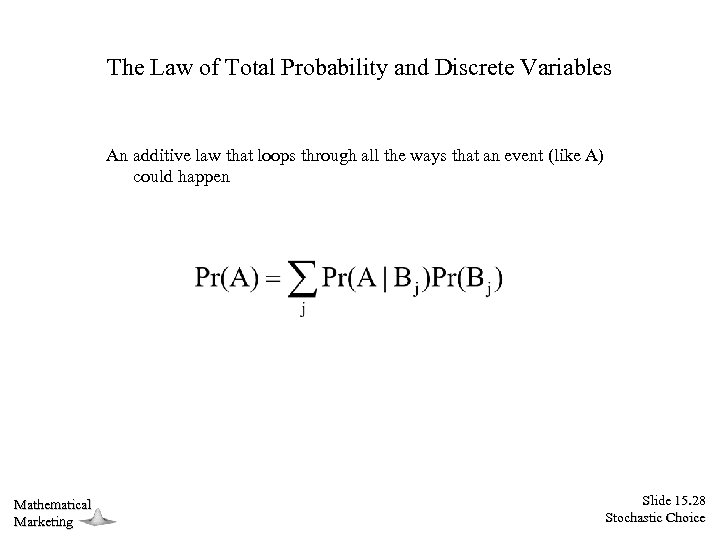 The Law of Total Probability and Discrete Variables An additive law that loops through