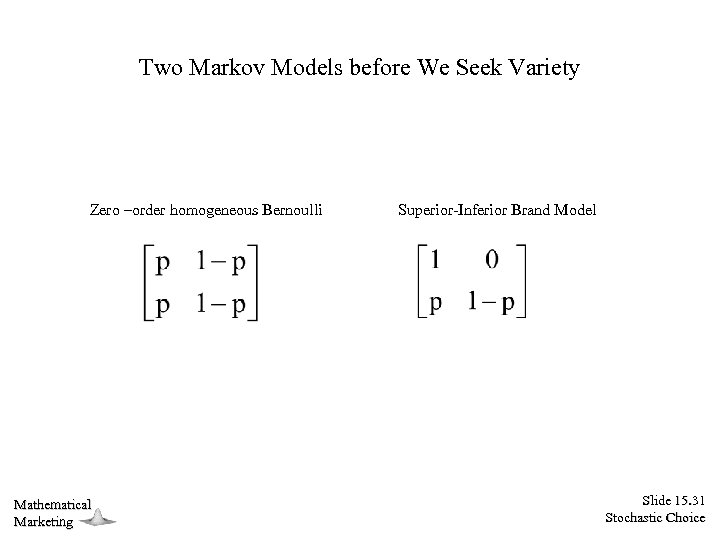 Two Markov Models before We Seek Variety Zero –order homogeneous Bernoulli Mathematical Marketing Superior-Inferior