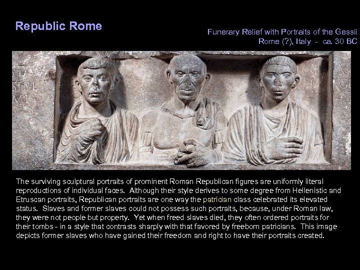 Republic Rome Funerary Relief with Portraits of the Gessii Rome (? ), Italy -