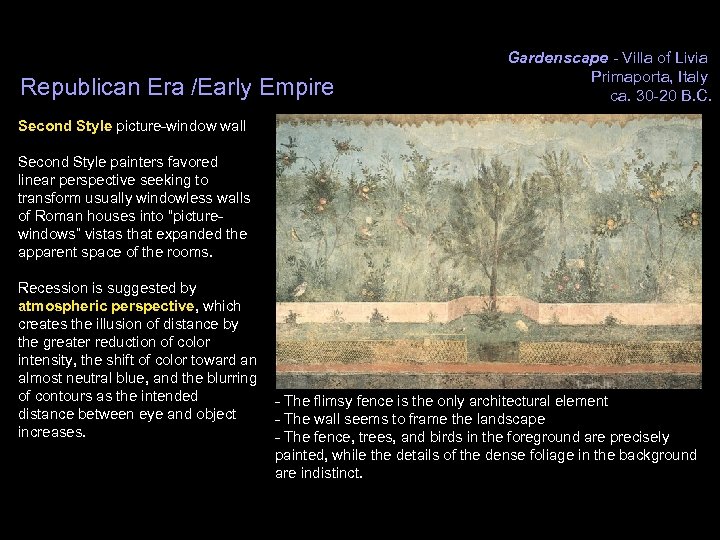 Republican Era /Early Empire Gardenscape - Villa of Livia Primaporta, Italy ca. 30 -20