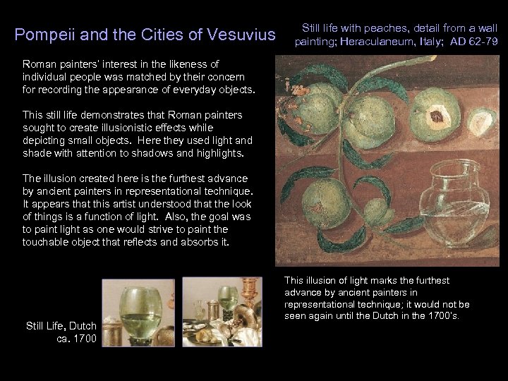 Pompeii and the Cities of Vesuvius Still life with peaches, detail from a wall