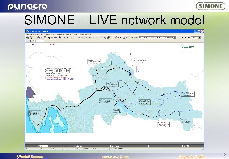 SIMONE – LIVE network model 12 