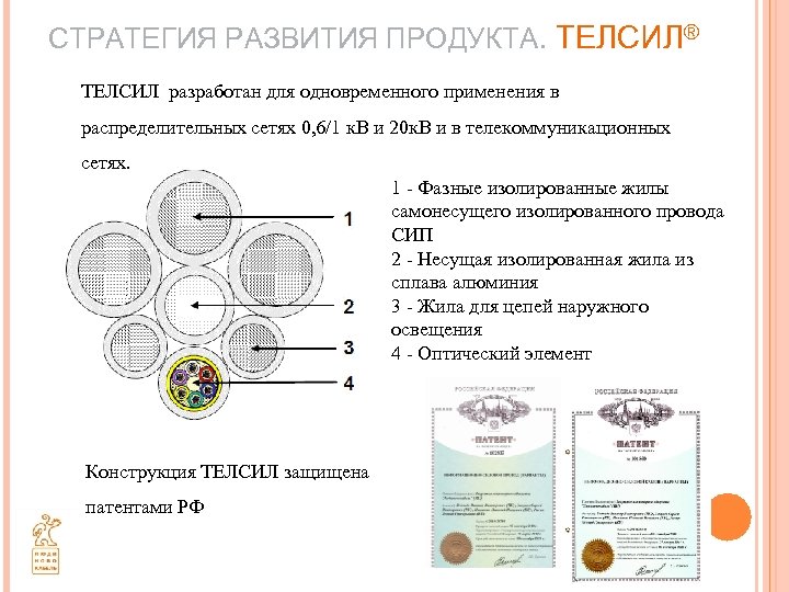 СТРАТЕГИЯ РАЗВИТИЯ ПРОДУКТА. ТЕЛСИЛ® ТЕЛСИЛ разработан для одновременного применения в распределительных сетях 0, 6/1