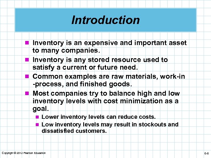 Introduction n Inventory is an expensive and important asset to many companies. n Inventory