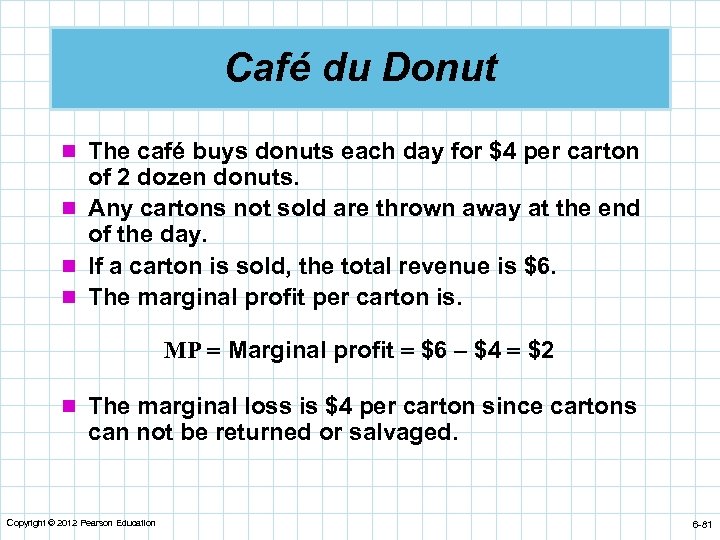 Café du Donut n The café buys donuts each day for $4 per carton