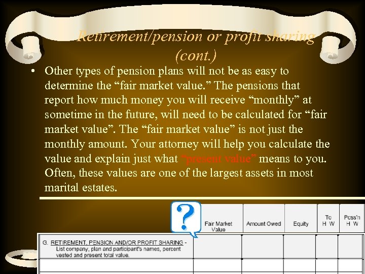 Retirement/pension or profit sharing (cont. ) • Other types of pension plans will not