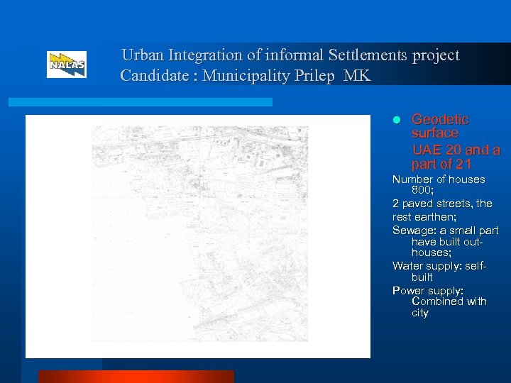 Urban Integration of informal Settlements project Candidate : Municipality Prilep MK l Geodetic surface