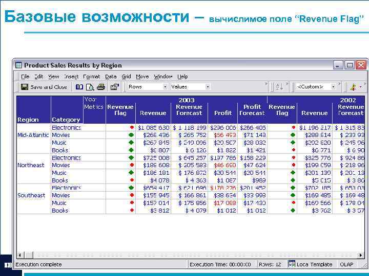 Базовые возможности – вычислимое поле “Revenue Flag” 20 