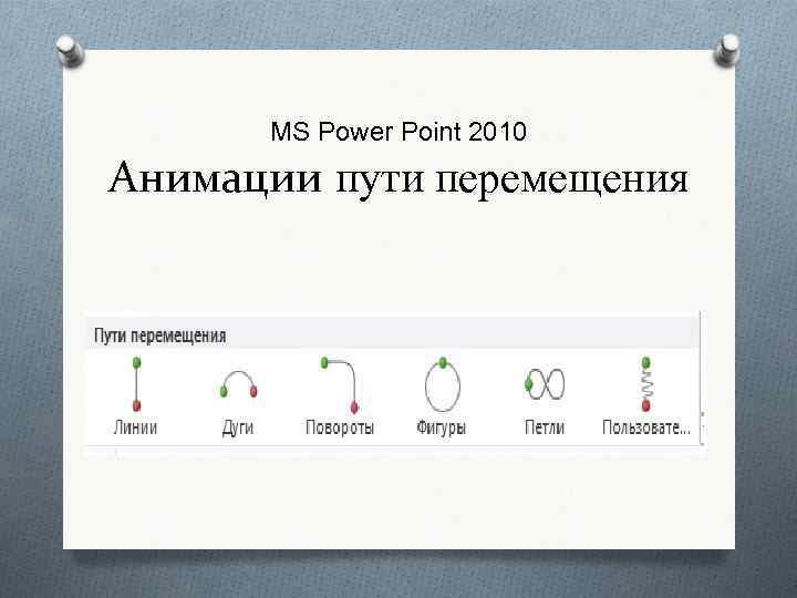 MS Power Point 2010 Анимации пути перемещения 