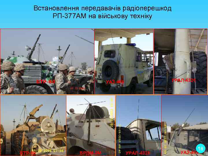 Встановлення передавачів радіоперешкод РП-377 АМ на військову техніку БТР-80 БТР 80 УРАЛ 4320 УАЗ