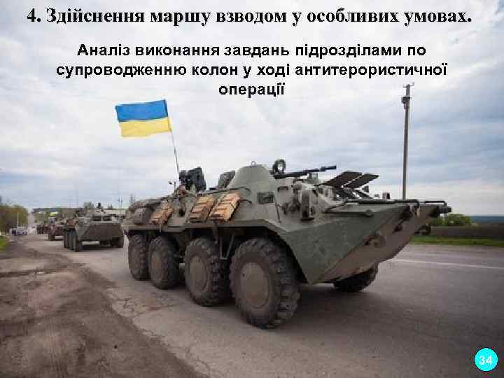 4. Здійснення маршу взводом у особливих умовах. Аналіз виконання завдань підрозділами по супроводженню колон