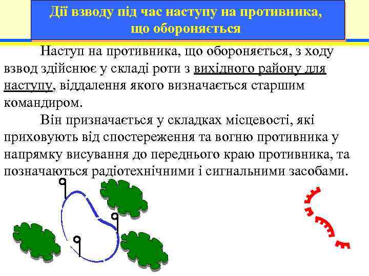Дії взводу під час наступу на противника, що обороняється 9 Наступ на противника, що