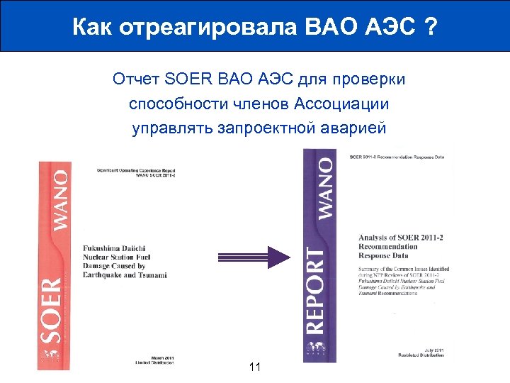 Как отреагировала ВАО АЭС ? Отчет SOER ВАО АЭС для проверки способности членов Ассоциации