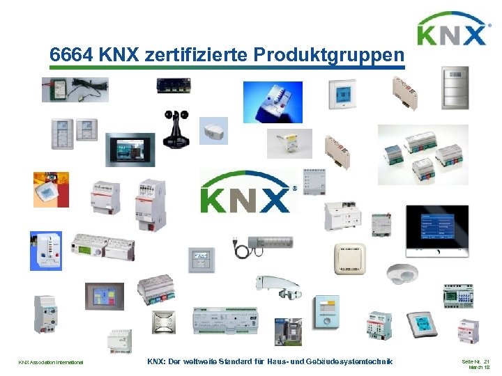 6664 KNX zertifizierte Produktgruppen KNX Association International KNX: Der weltweite Standard für Haus- und