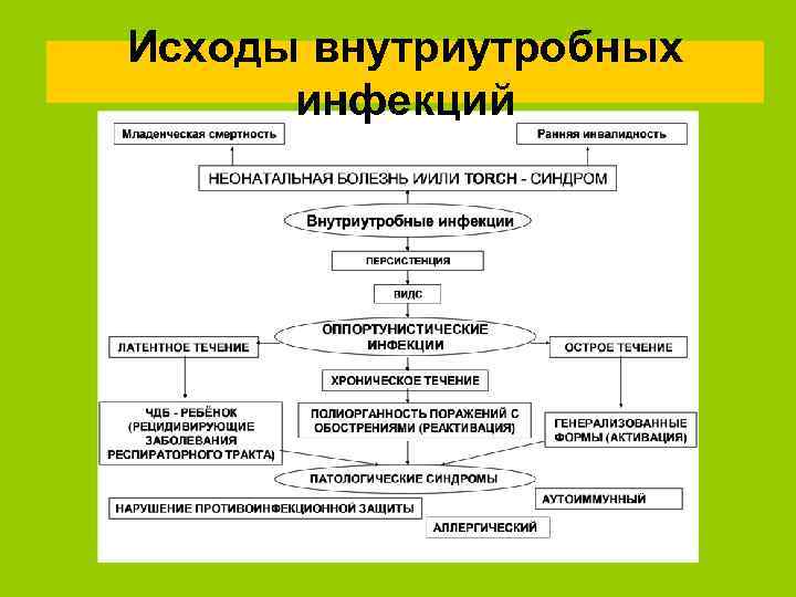 Исходы внутриутробных инфекций 